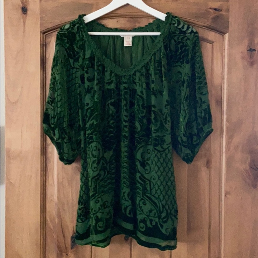 Elegant Green Velvet Top